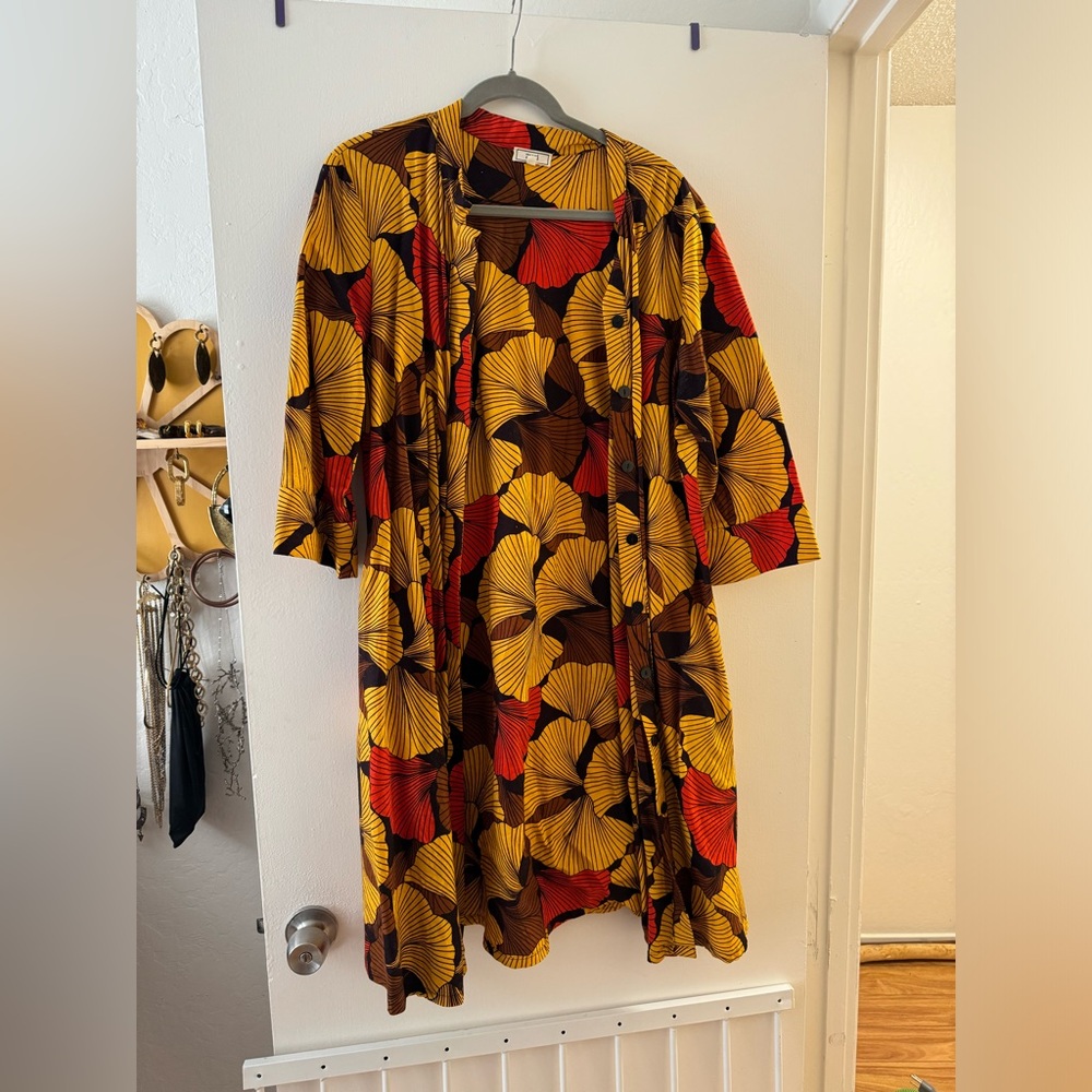 Ginko Leaf Print Zuri dress